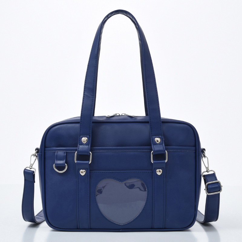 Japanese All match Pu College Commuter Female Bag Blue - Shop at LoveMi