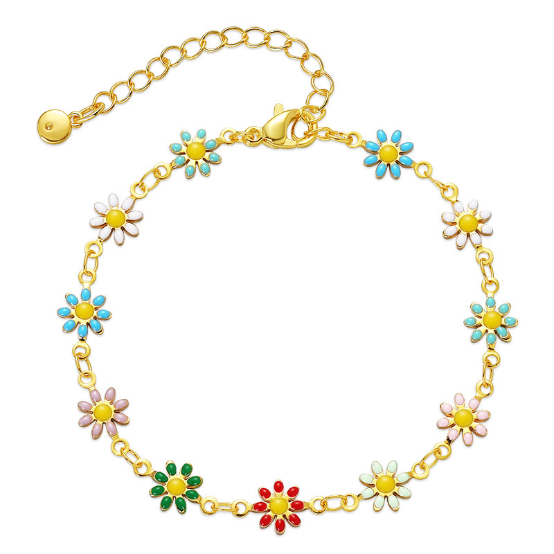 Oil Drip Hand-painted French Bracelet Copper Plated