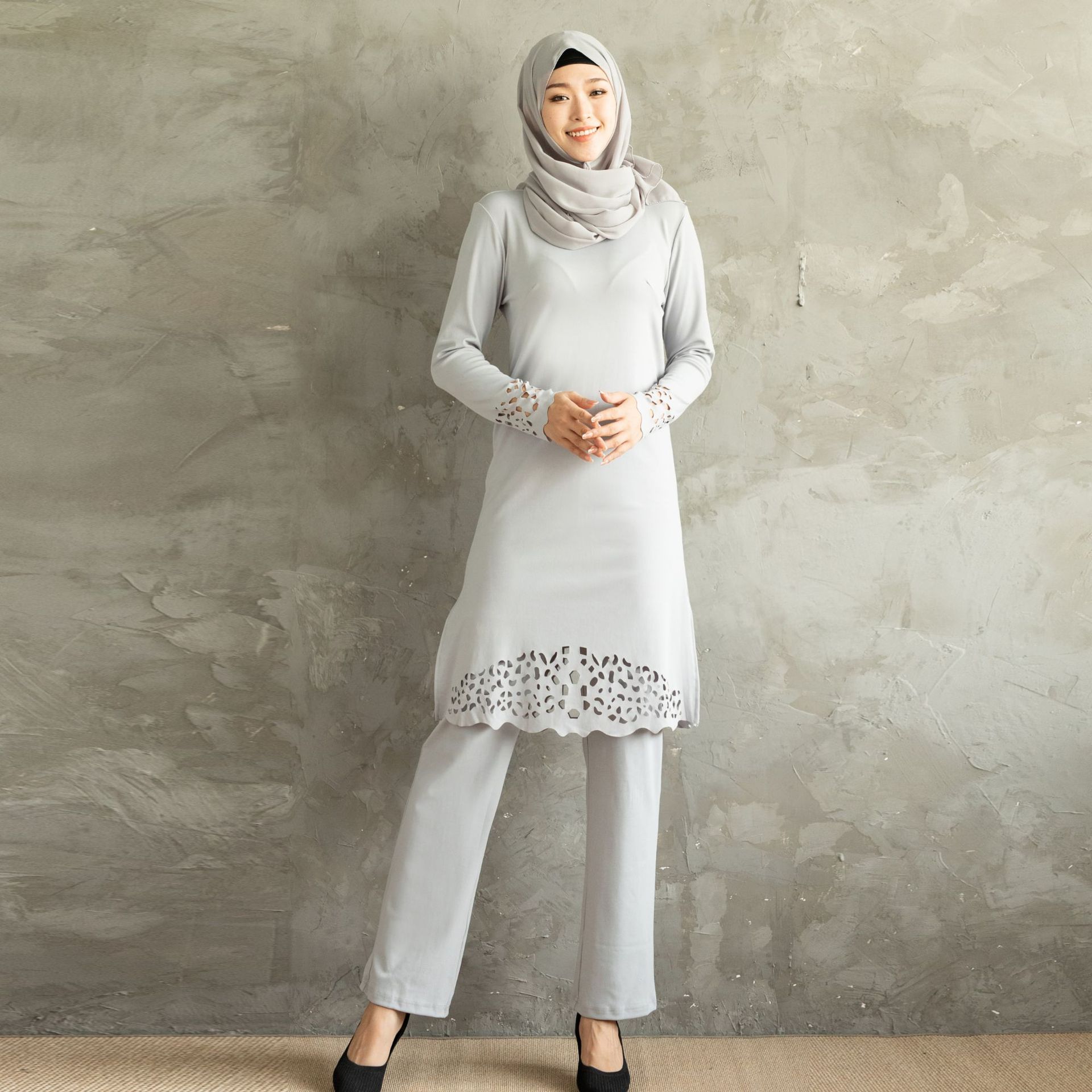 Women's Fashion Simple Solid Color Burning Flower Set