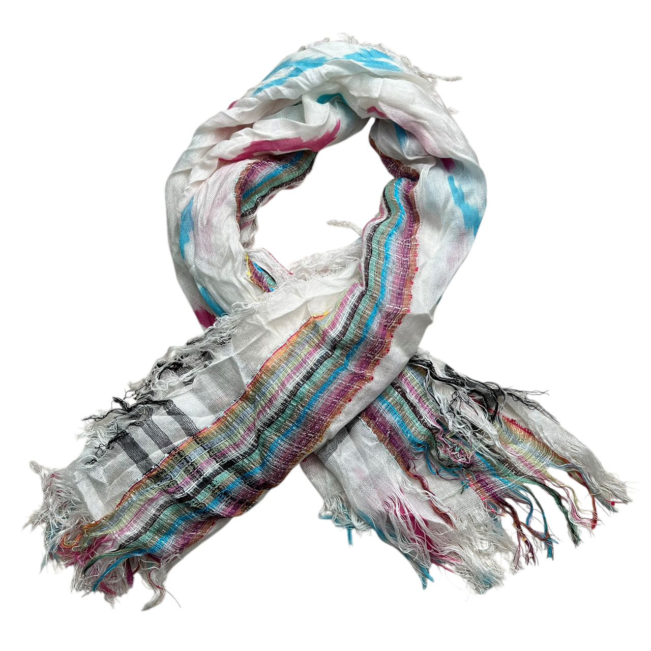 2pcs Colorful Striped Square Scarf With Fringes,Luxe Look For Evening Wear,Scarf,vacation,daily Life,evening Party,Office Appropriate Subtlety For Women Men - Jewelry & Watches