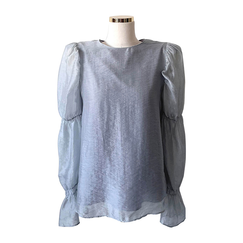 French Romantic Elegant Bow Lantern Sleeve Shirt Women