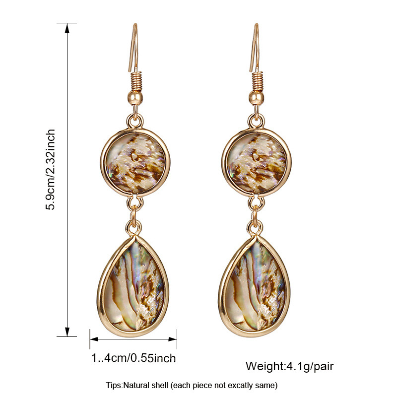 Title 6, Colorful Abalone Shell Water Drop Earrings Non-...