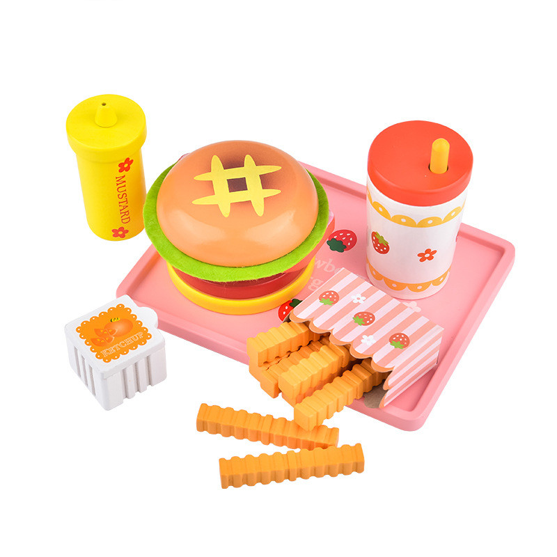 Title 5, Wooden Burger Toy Strawberry Simulation Burger ...