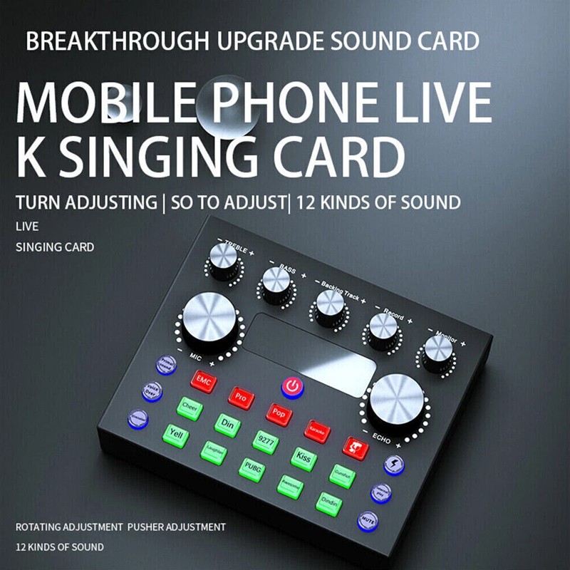 V8S Live External Sound Card Voice Changer Sound Card