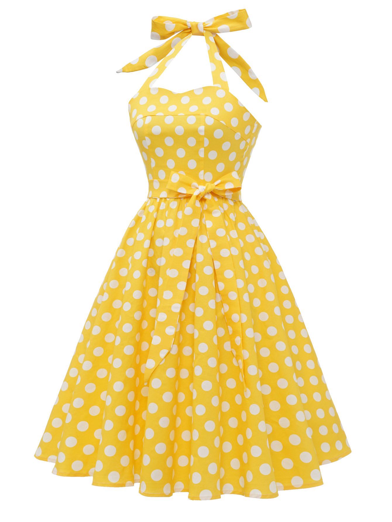 Polka Dot Halter Midi Dress, picture 4 of 8