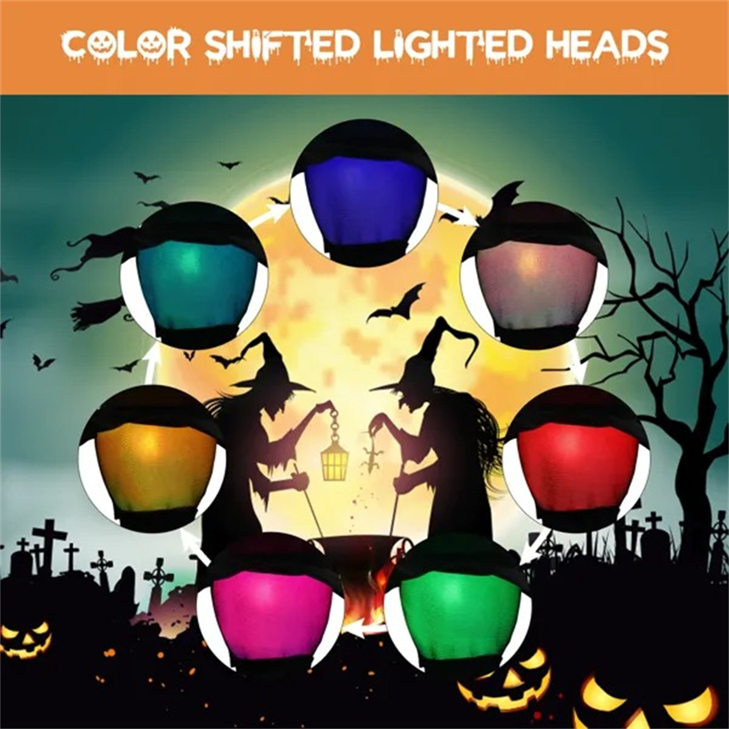 Halloween Black Witches With Change Colors image 5
