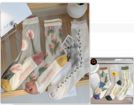 Tulip Fairy Wind Transparent Crystal Glass Silk Women's Socks Suit - Shop at LoveMi