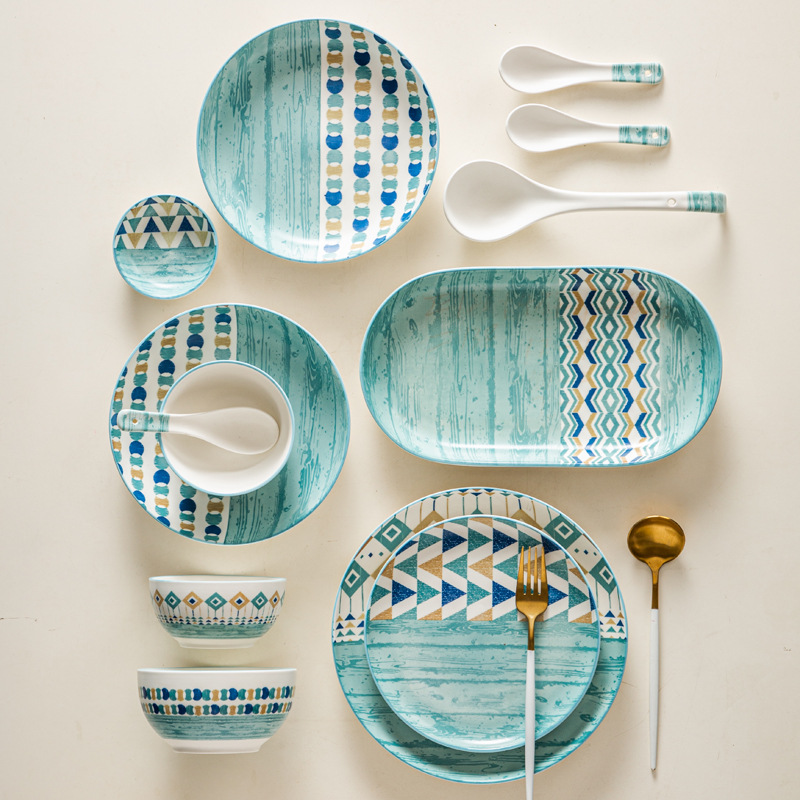 Title 3, Ceramic Dishes Set Household Nordic Style Table...