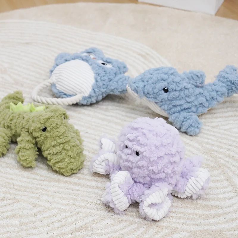 Title 1, Plush Dog Toy Animals Shape Bite Resistant Sque...