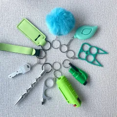 Girl Wristband Self-defense Key Chain - Green - View 1