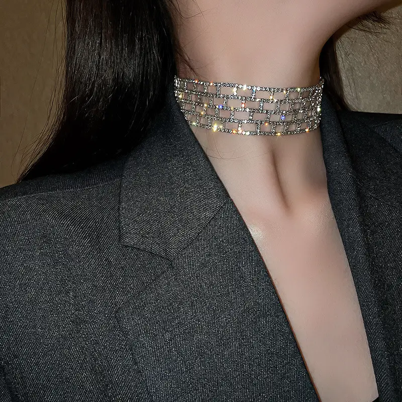 Diamond Diamond Choker Collar Clavicle Chain