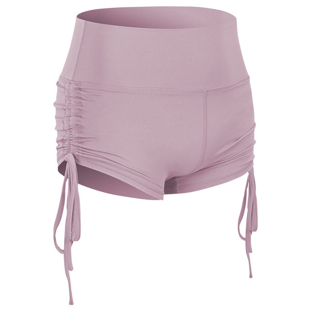 Women Shorts And Hot Pants With Side Drawstring Hips Light Purple - Shop at LoveMi