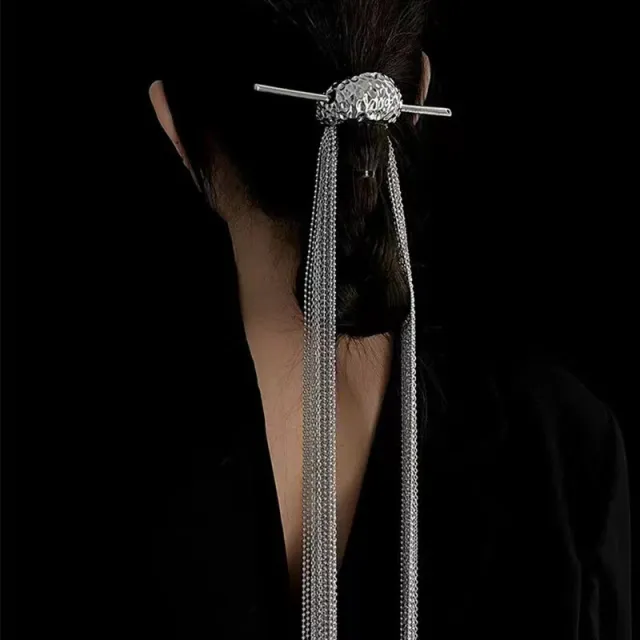 Unique Personality Niche Design Trendy Ponytail Back Head Headgear Moon Tassel Hairpin - Shop at LoveMi