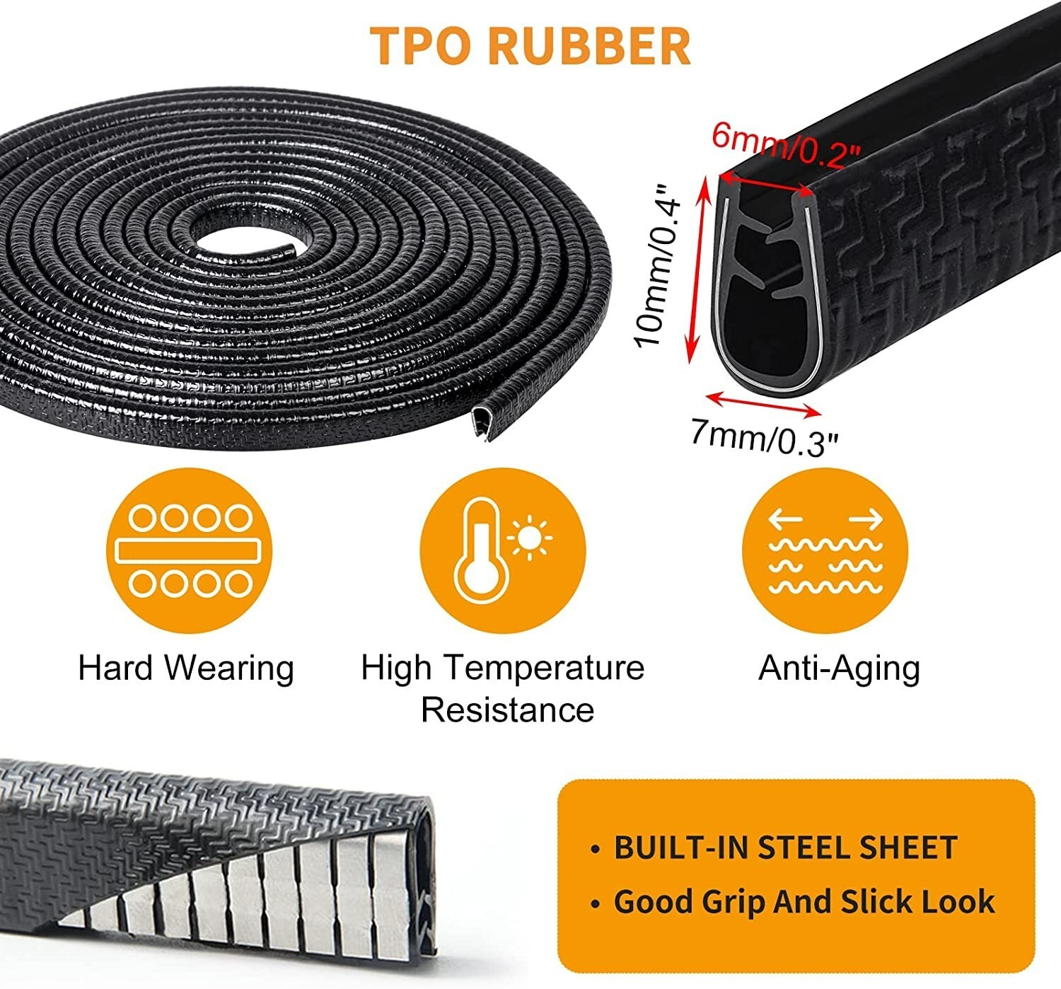 10M Car Door Boot Edge Protector Strip Trim U Shape Guard Seal Rubber BLACK UK