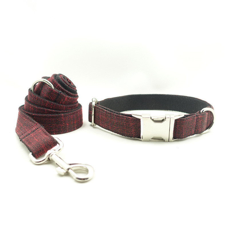 Title 2, Collier rouge pour chien en toile avec boucle e...