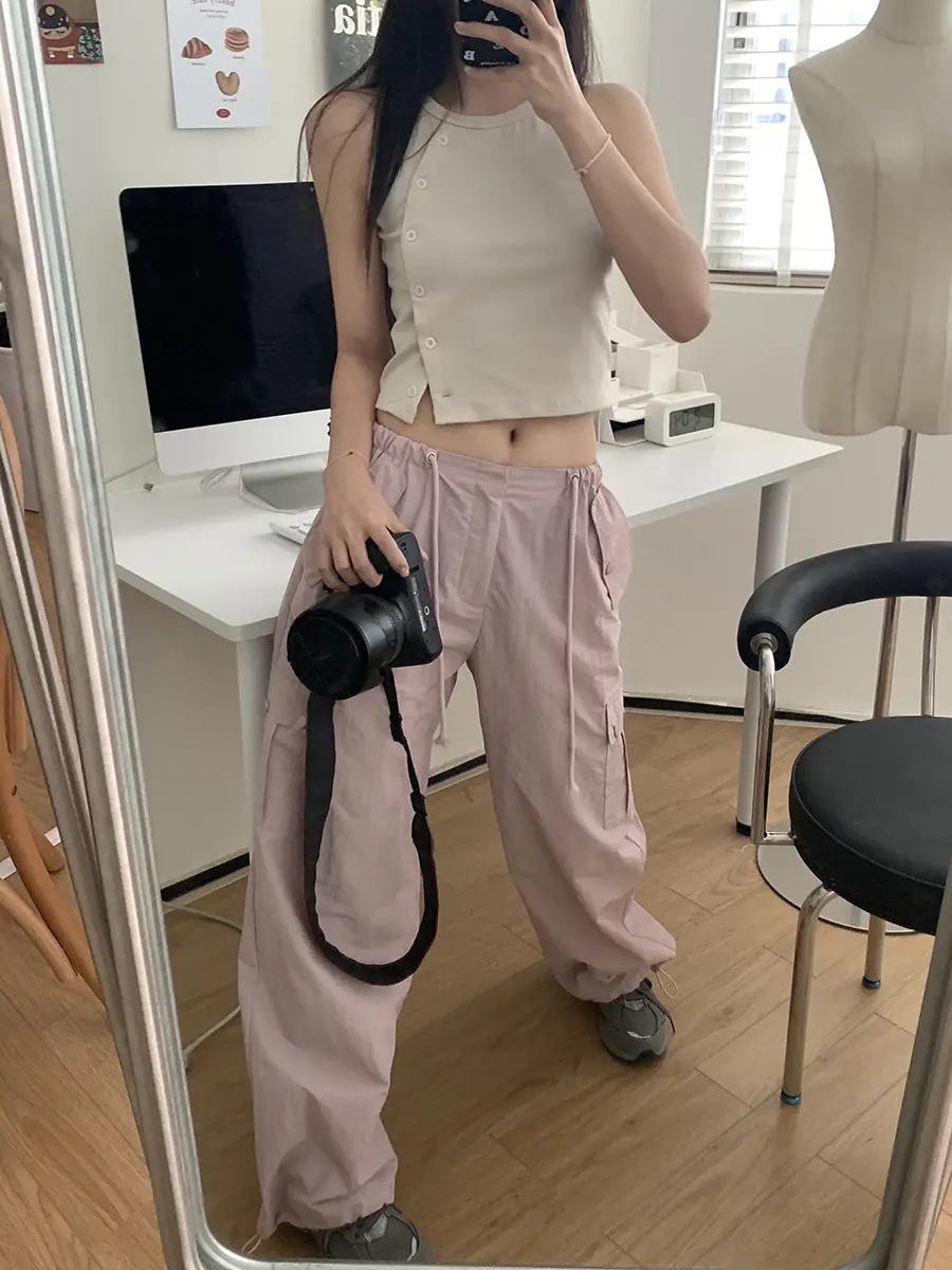 Female Ins Summer Sweet And Cool High Waist Thin Wide Leg Trousers