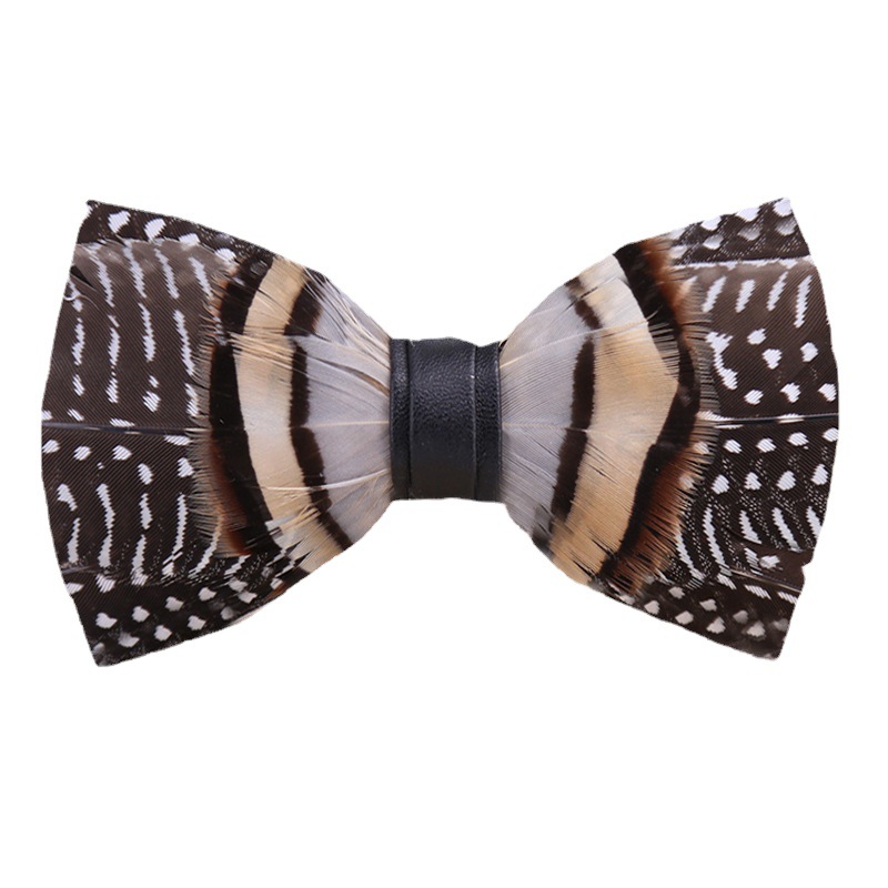 Title 6, Weijian 258 Black And White Dots Khaki Feather ...