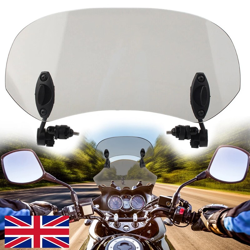 Motorcycle Clip On Windshield Wind Screen Smoke Deflector Extension Spoiler