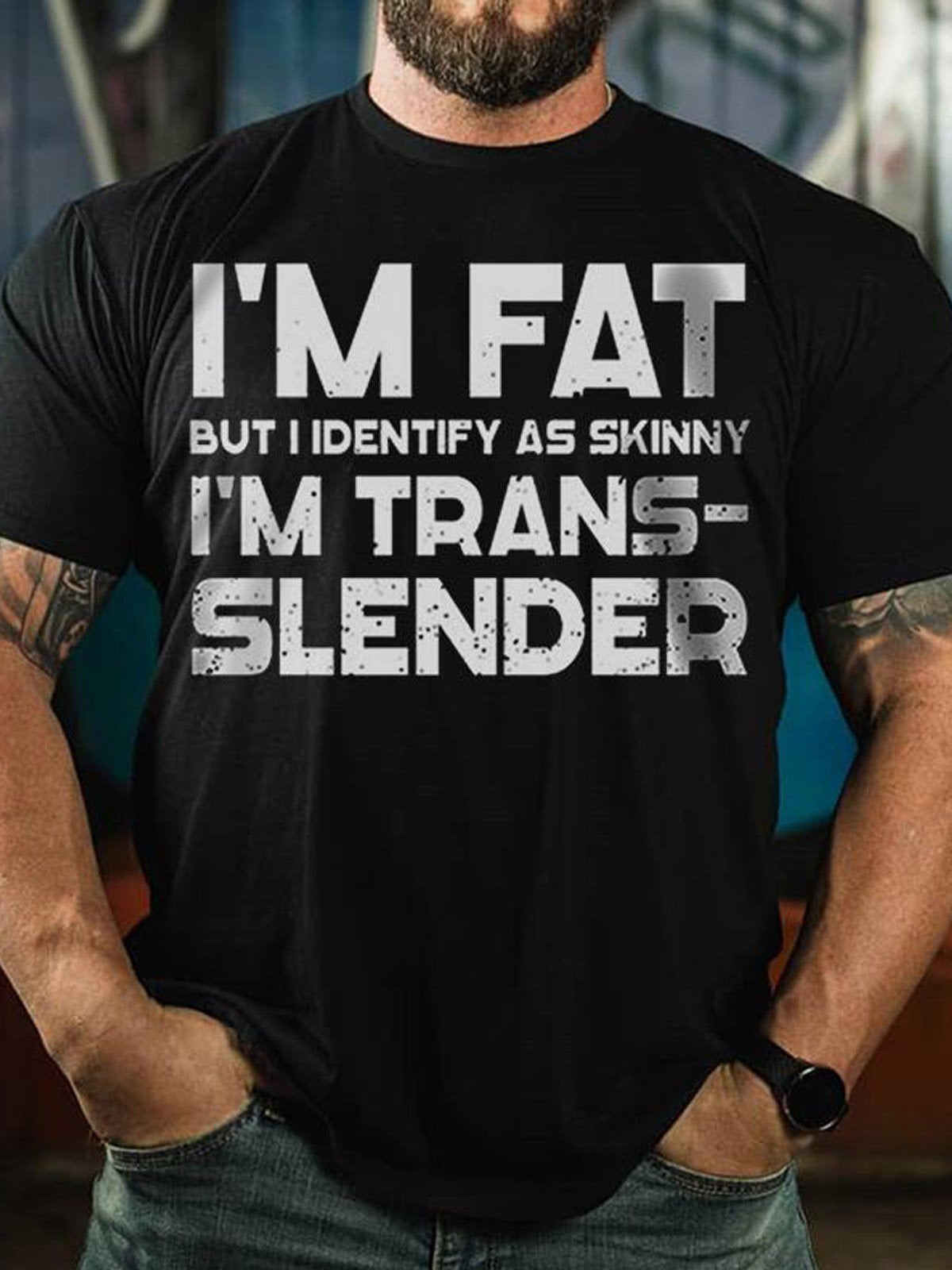 Title 2, Camiseta para hombre "Soy Gordo Pero Me Identif...