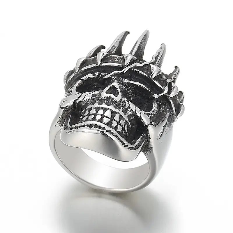 Creative Titanium Steel Skull Ring Rock Style