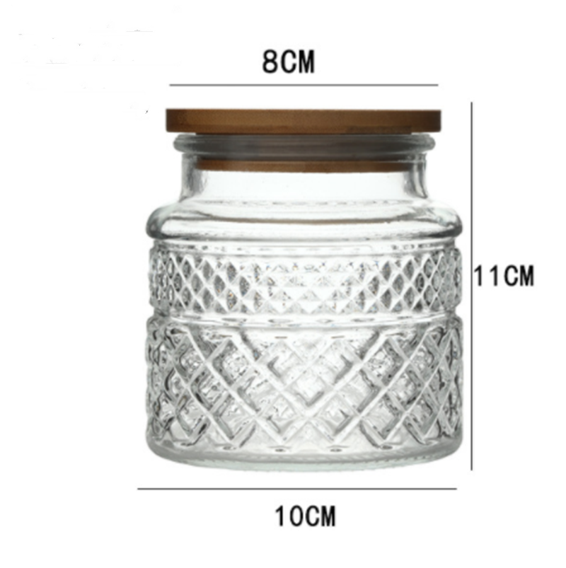 Title 2, New French Glass Sealed Jar Bamboo Lid Moisture...