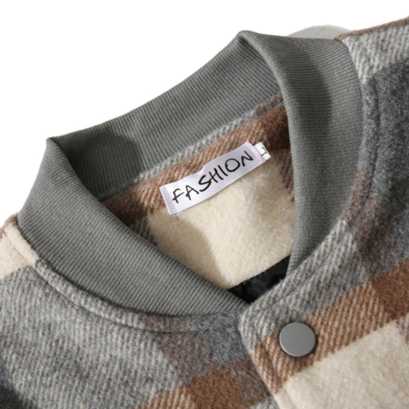 Men's And Women's Retro Plaid Loose Baseball Uniform