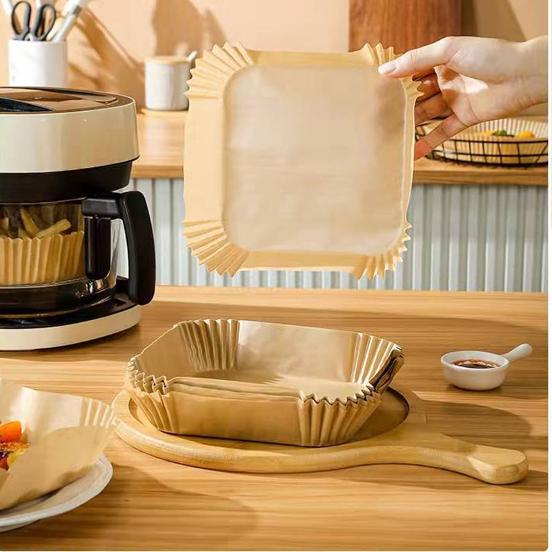 Disposable paper liners for air fryer - non-stick, oil resistant, baking pads