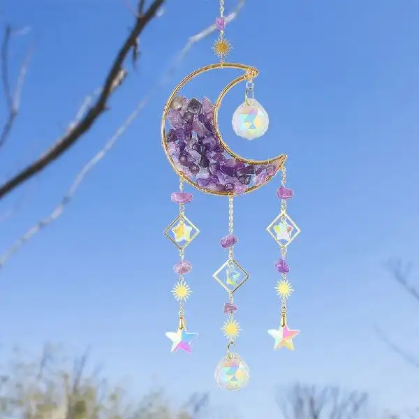 Moon Metal Crystal Reflective Jewelry Car Accessories
