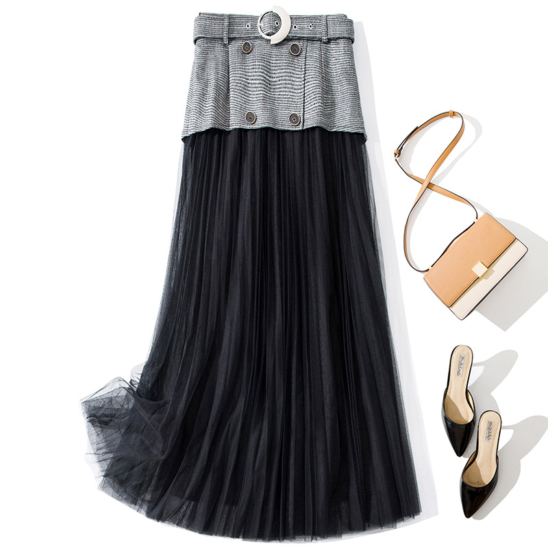 أحزمة نسائية جديدة مع تنورة شبكية مطوية رفيعة وأنيقة