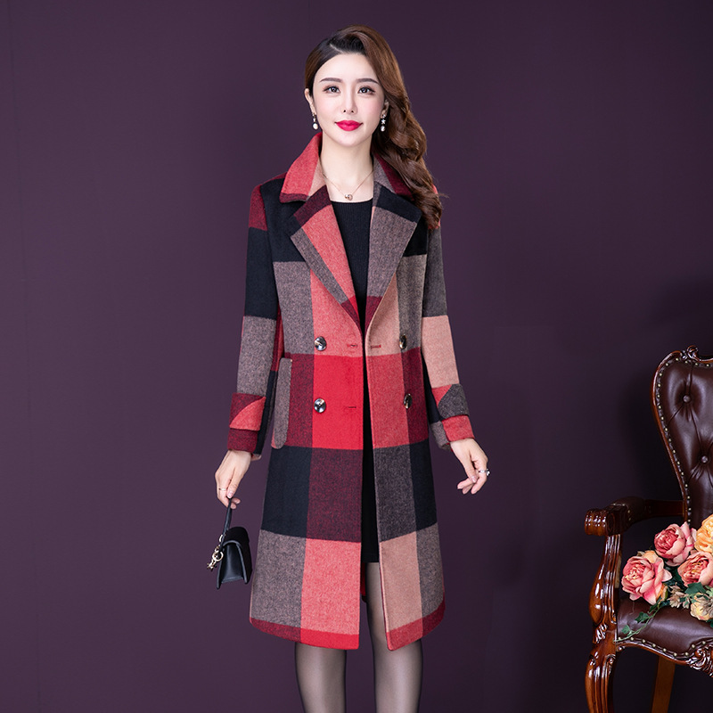 Slim Mid Length All Match Woolen Coat
