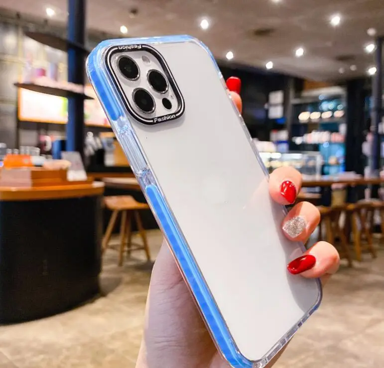Transparent Phone Case With Non-slip Solid Color