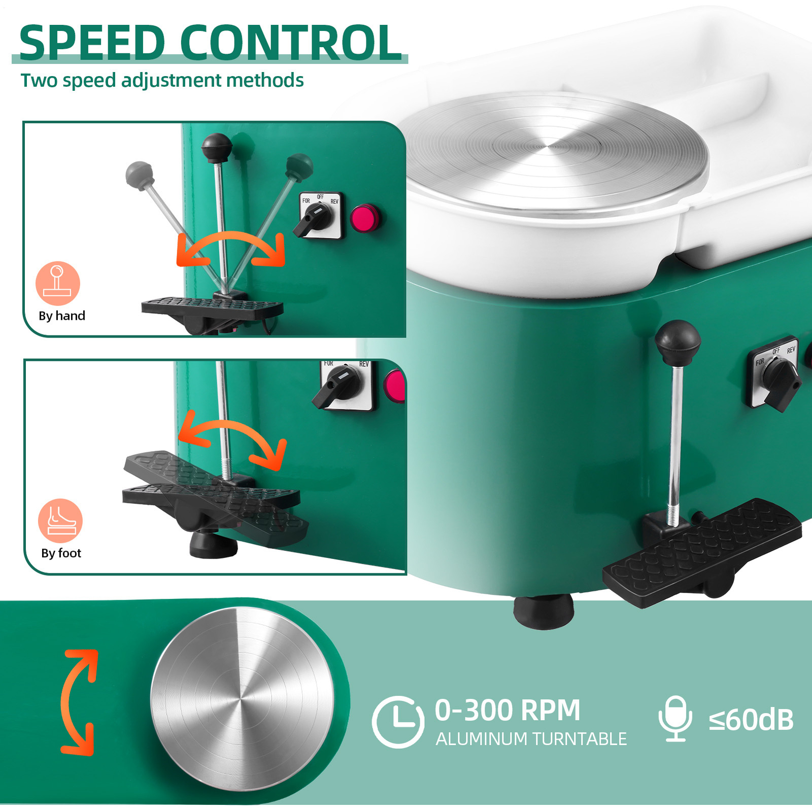 350W Electric Pottery Wheel Turntable Ceramic Forming Machine For Adults 25cm — image 5