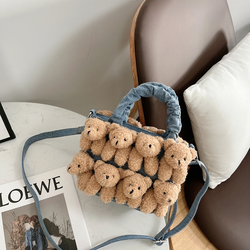 Title 5, Fashionable Creative Simple Denim Bear Doll Bag...