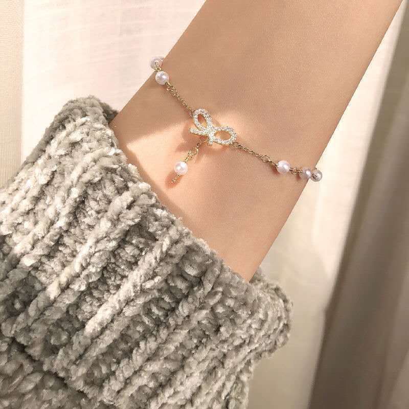 Fashion Girl Heart Bow Bracelet