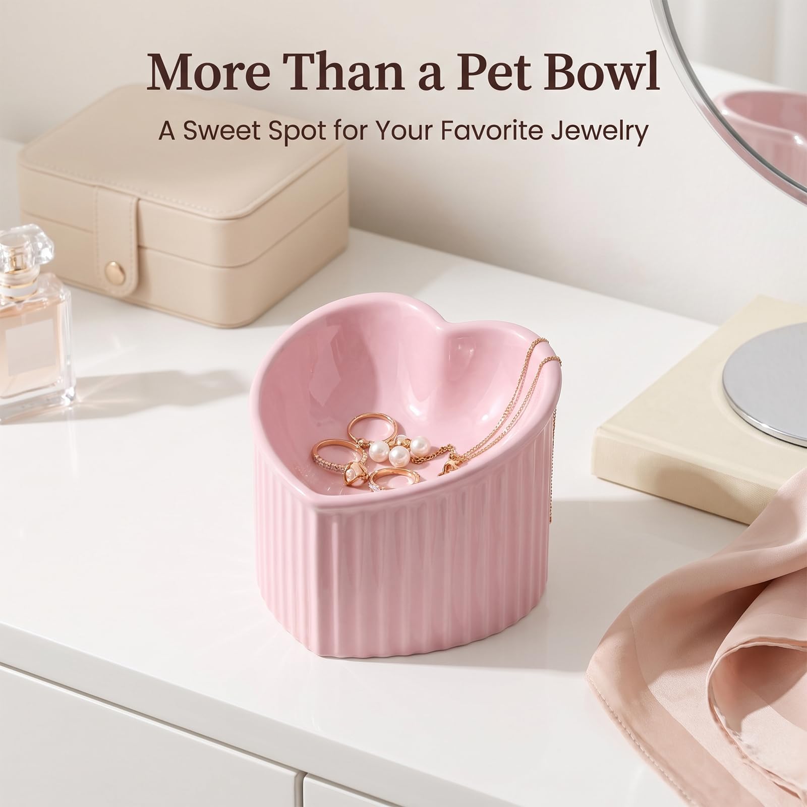 Ceramic Raised Cat Bowls, Tilted Elevated Food Or Water Bowls, Stress Free, Backflow Prevention, Dishwasher And Microwave Safe, Lead & Cadmium Free 4