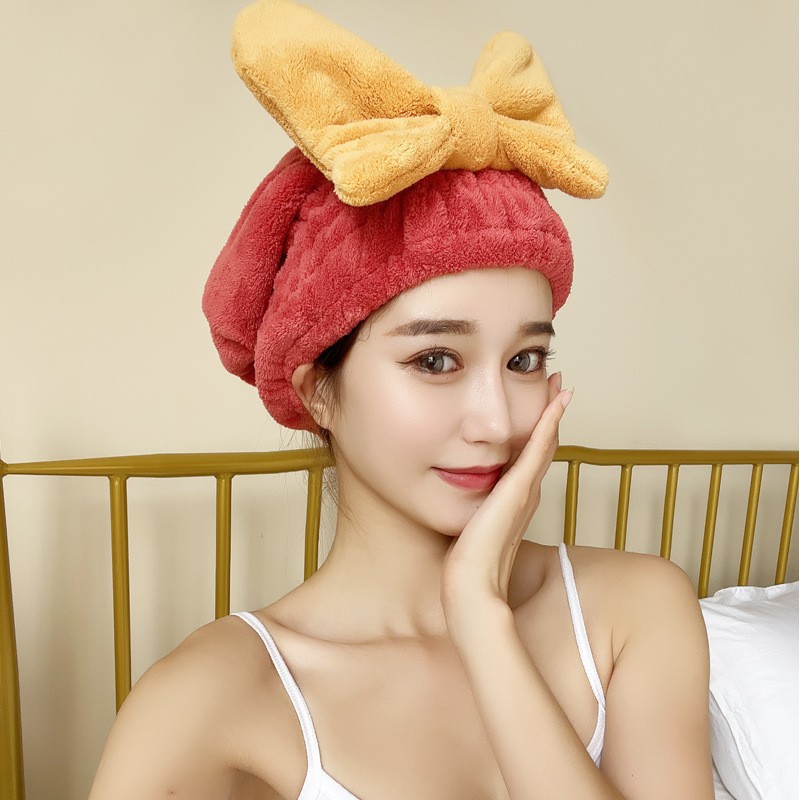 Super Water-absorbing And Quick-drying Bow Shower Cap - Image 18