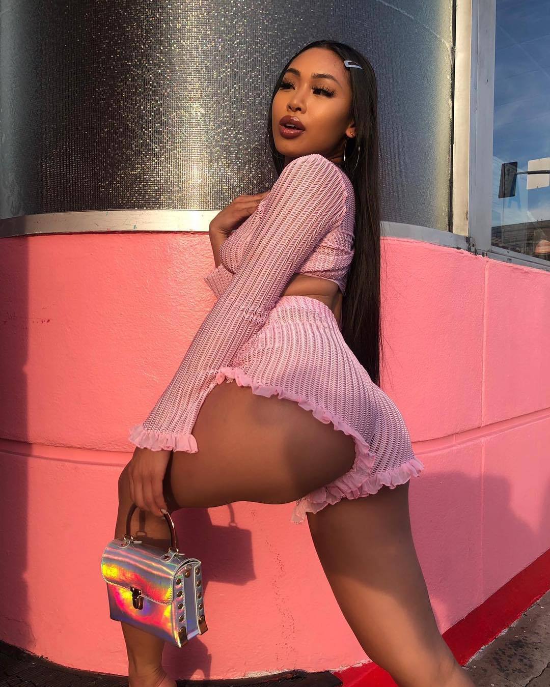 Women's High Elasticity Solid Color Chiffon Splicing Twopiece Suit