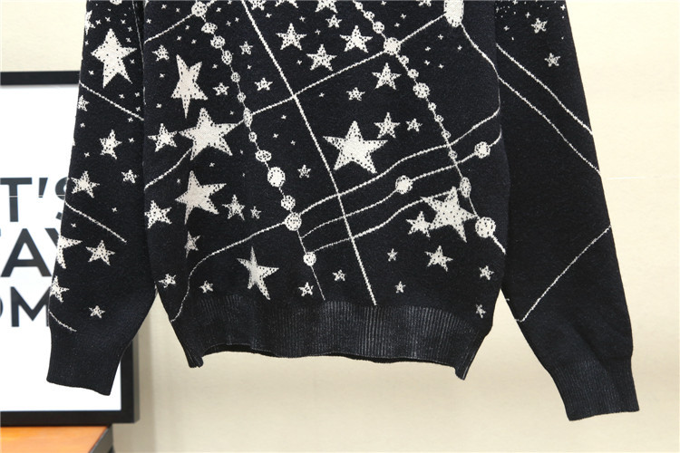 Title 4, Catwalk Starry Sky Cartoon Jacquard Sweater