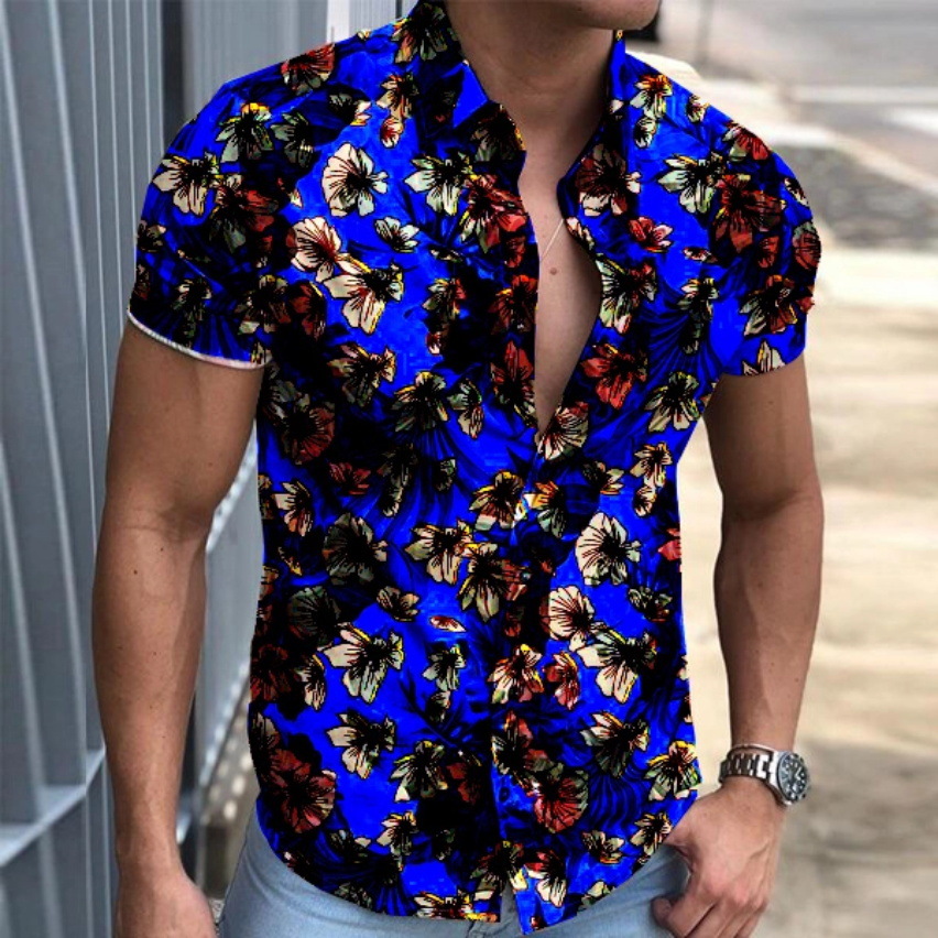 Floral Shirt Men's Casual Shirt Short Sleeve Top