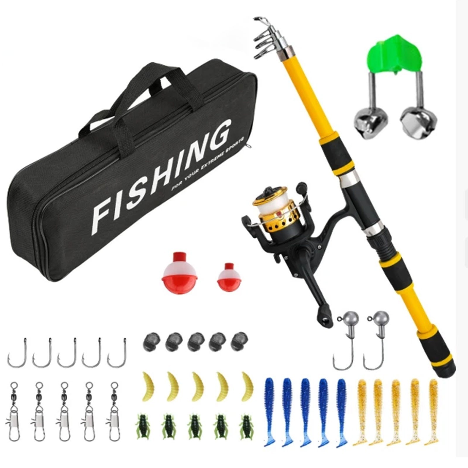 Telescopic Fishing Rod Reel Combo 2.1m Beginner Tackle Kit