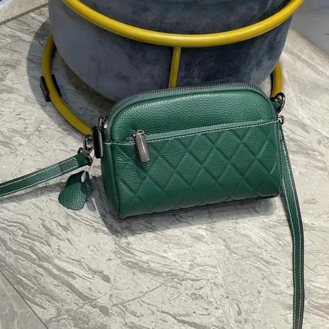 Women's Fashionable And Versatile Head Layer Cowhide Leather Crossbody Shoulder Bag Green - Shop at LoveMi