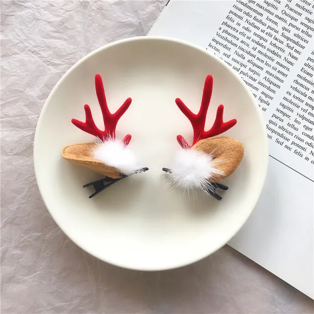 Christmas Hair Accessories Antler Hairpin Girl Top Clip Headdress 4Color - Shop at LoveMi