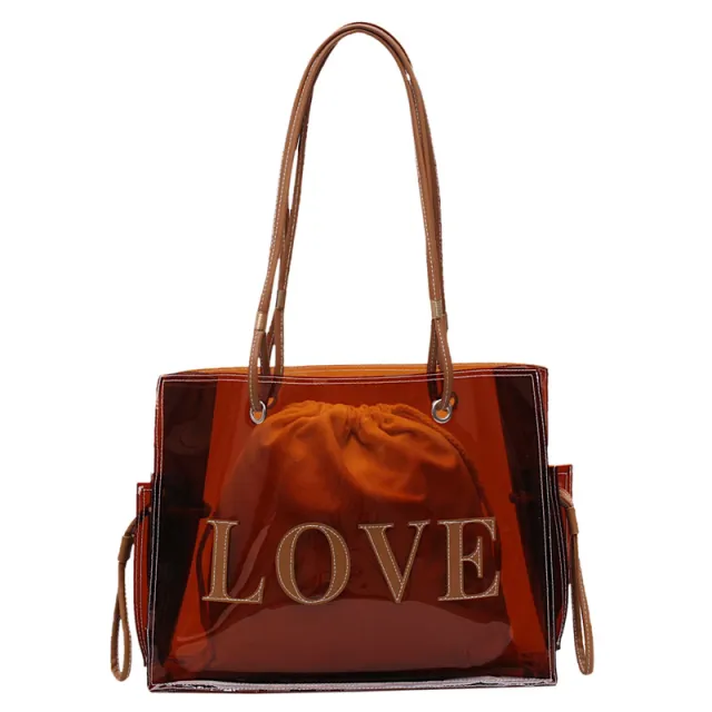 All match Large capacity Transparent Tote Bag Red - Shop at LoveMi