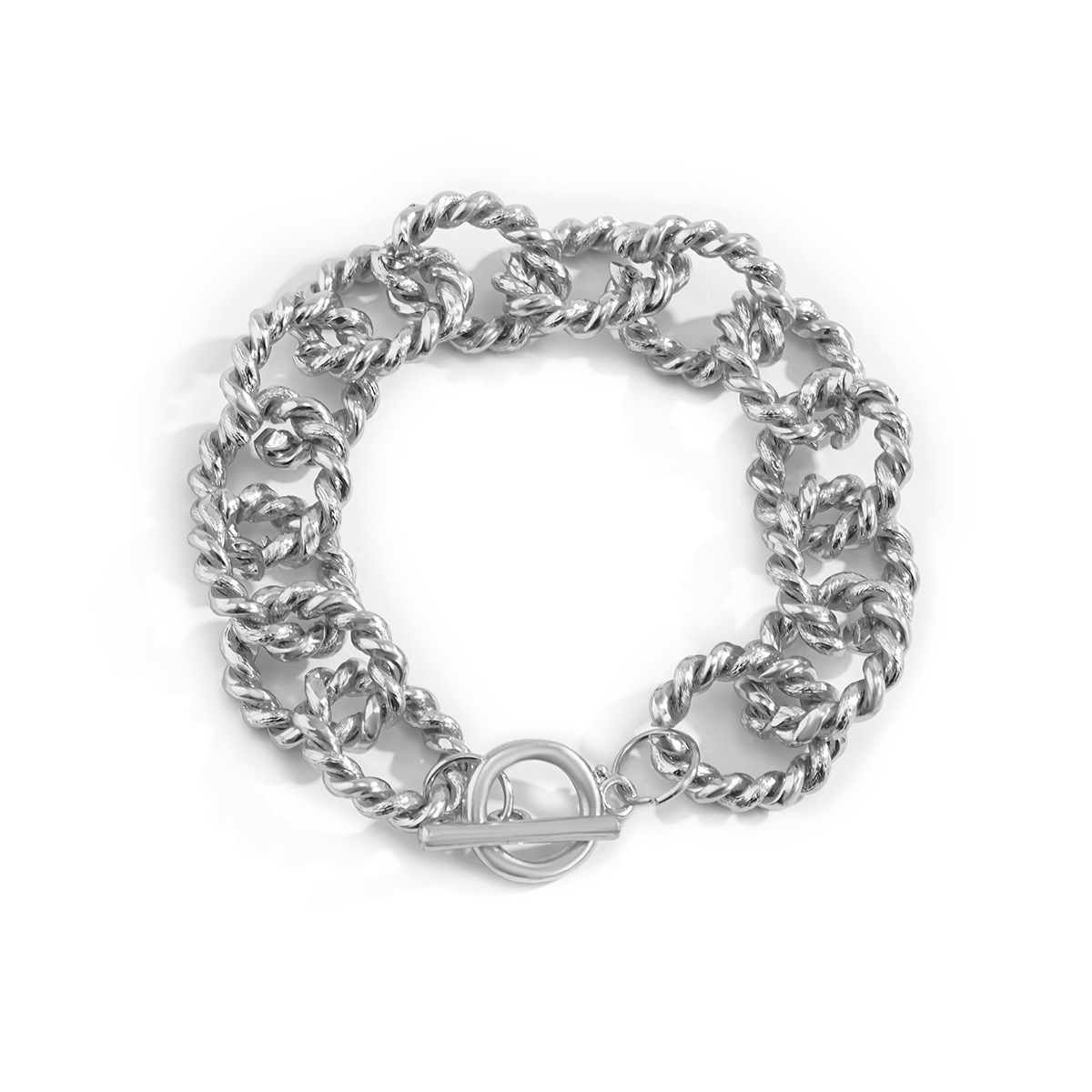 Simple Cold Wind Cross Hollow Thick Chain Bracelet
