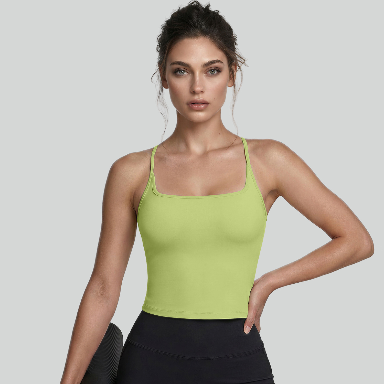 U-neck Slimming Sports Vest, High Elasticity, Shockproof & Bust Support Racerback Yoga Fitness Bra For Summer 5