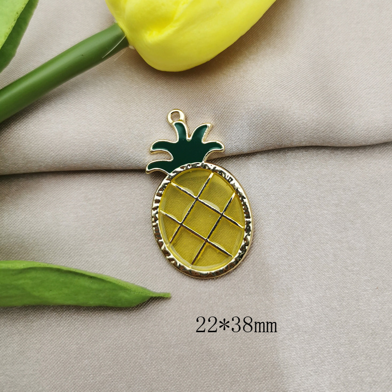 Simple Fruit Pineapple Radish Alloy Drip Earrings Necklace Small Pendant Material Pineapple - Shop at LoveMi