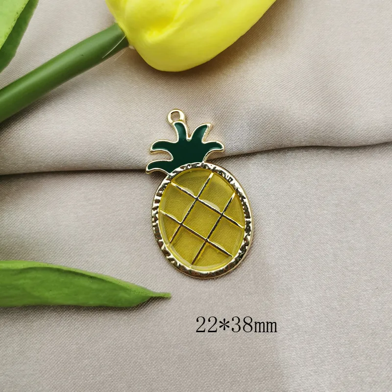 Simple Fruit Pineapple Radish Alloy Drip Earrings Necklace Small Pendant Material - Pineapple