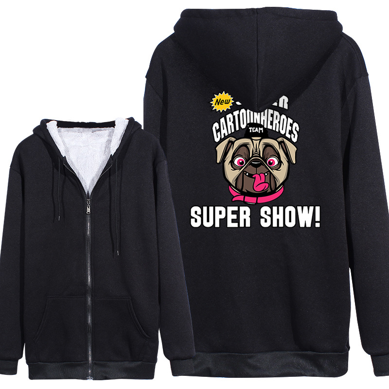 Title 3, Cute zipper hooded sweater for men and women