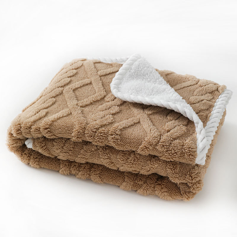 Pet Plush Blanket Thick Warm Waterproof Machine Washable Soft Cozy Winter Dog Cat Bed Throw Blanket Sleeping Quilt Pet Supplies Khaki - Shop at LoveMi