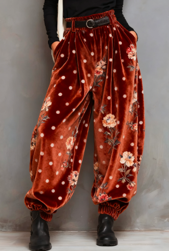 High-Waisted Wide-Leg Lantern Pants, picture 3 of 7